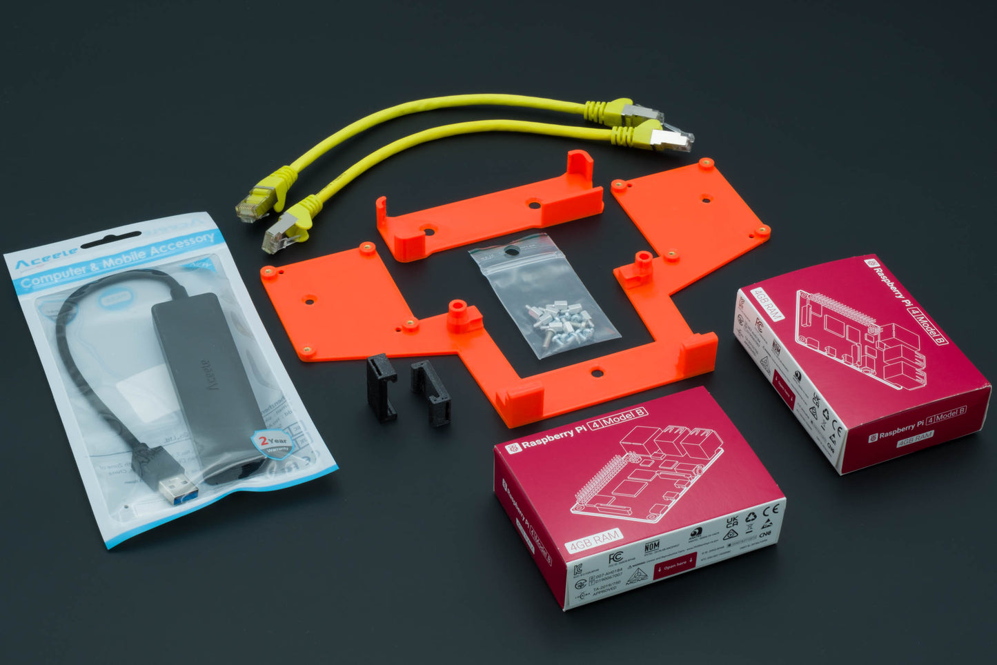 HOLDER: RPi 4/5 + SSD + Router + USB Hub