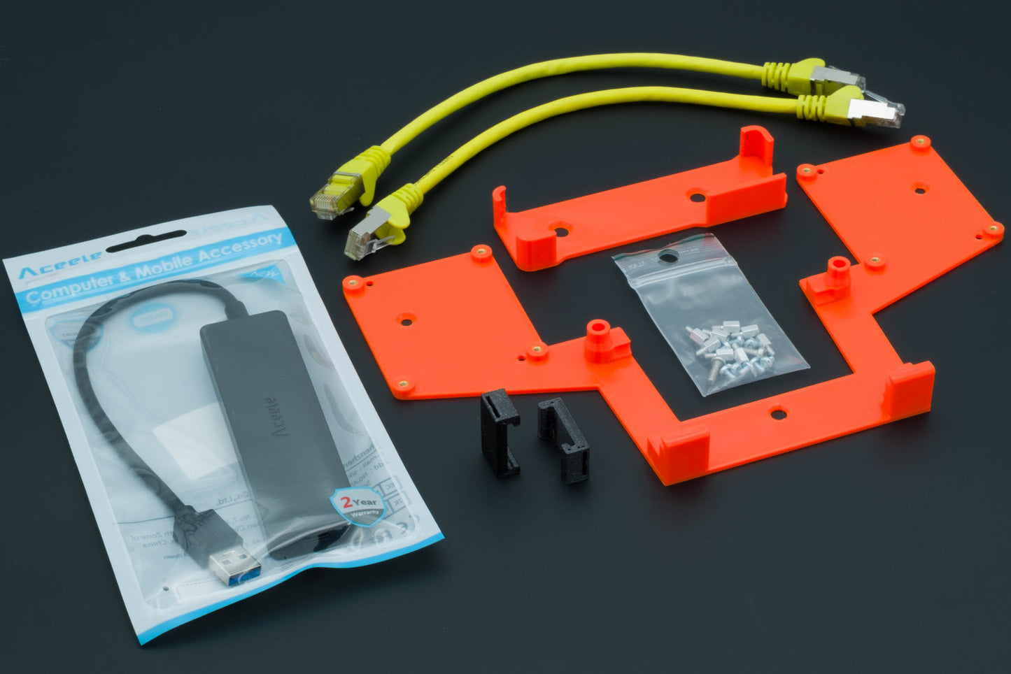 HOLDER: RPi 4/5 + SSD + Router + USB Hub
